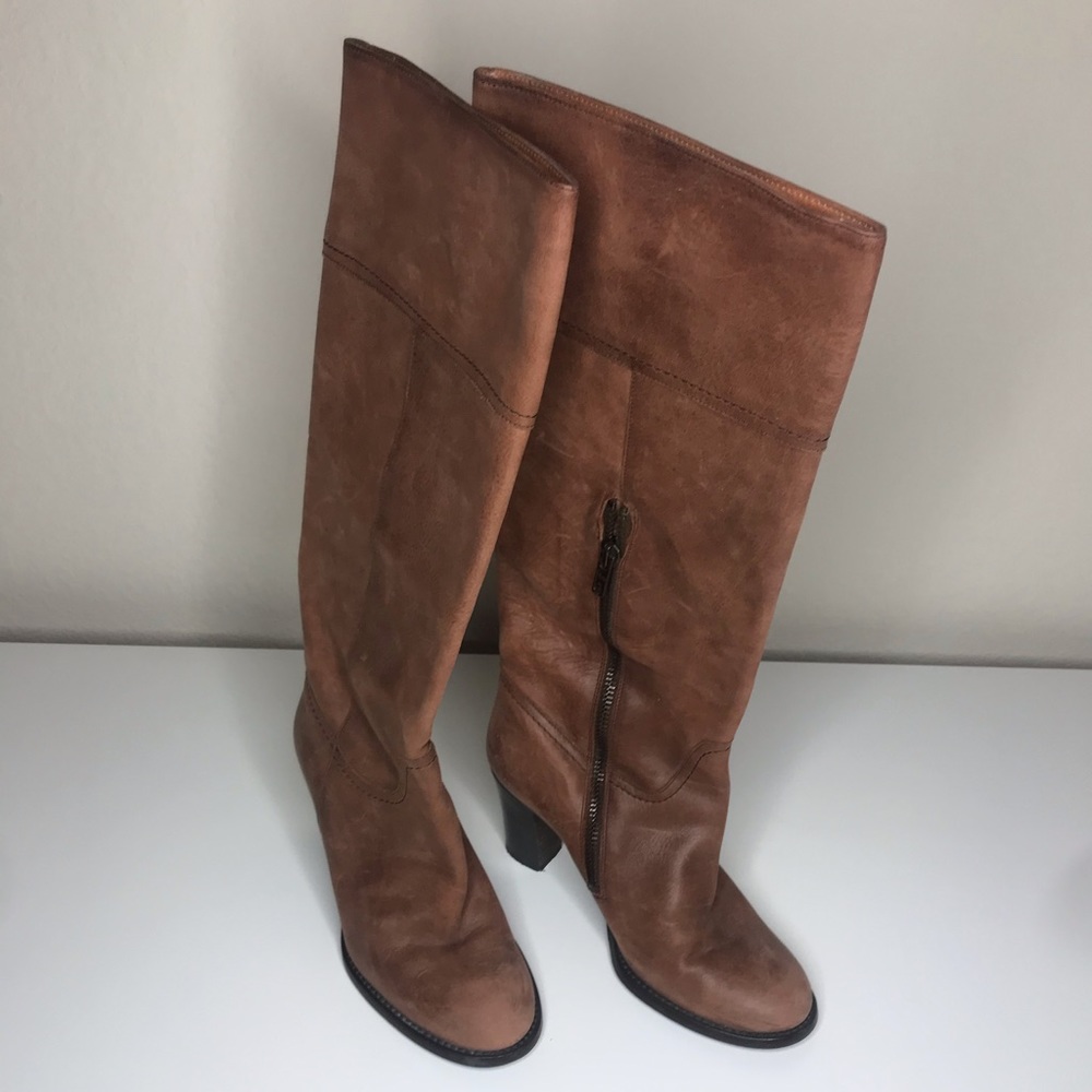 Jcrew Brown Leather Riding Style Boots Size 35